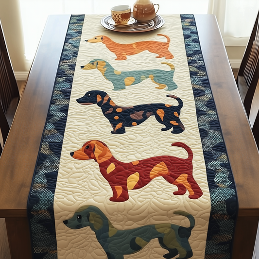 Colorful Dachshund Quilted Table Runner GFTOHD612