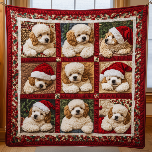 Christmas Poodle Quilted Blanket GFTOHD683