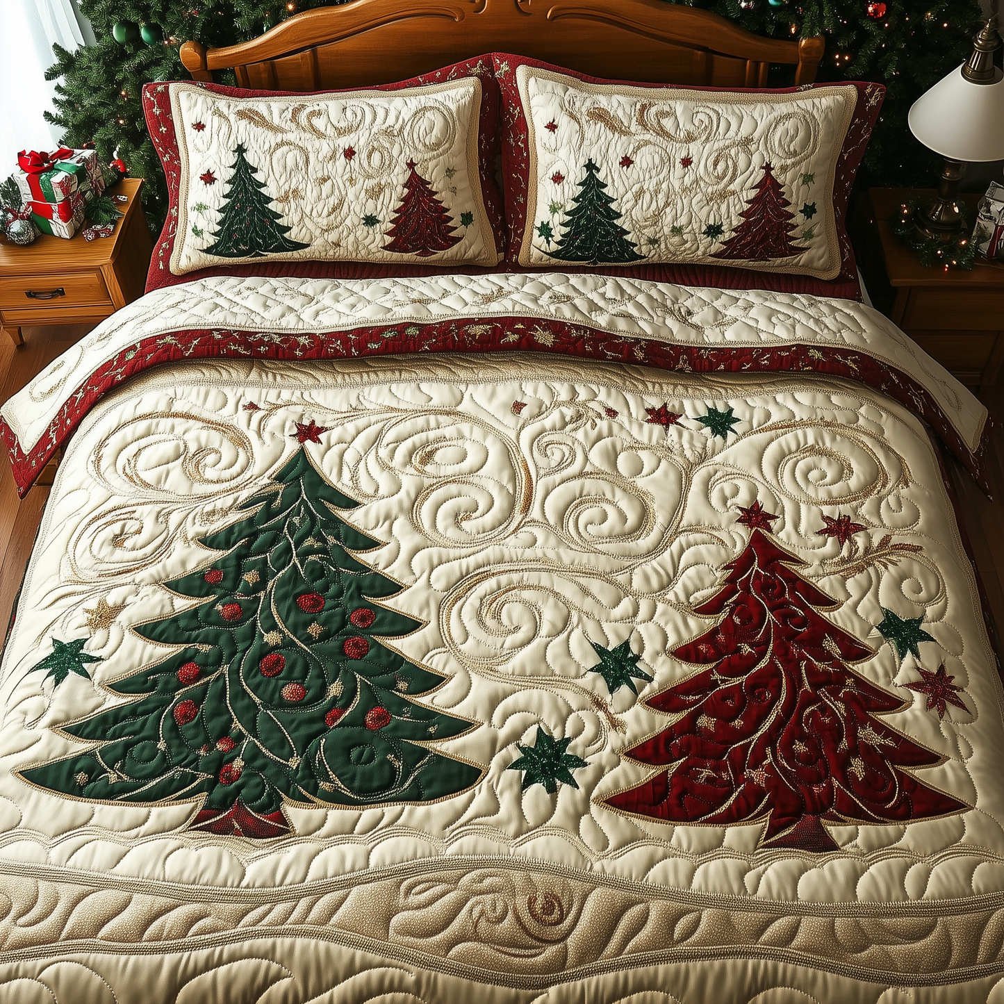 Holiday Forest 3-Piece Quilted Bedding Set GFTOHD713