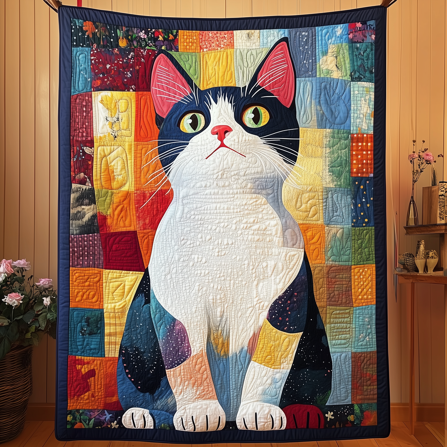 Vibrant Cat Quilted Blanket GFTOHD721