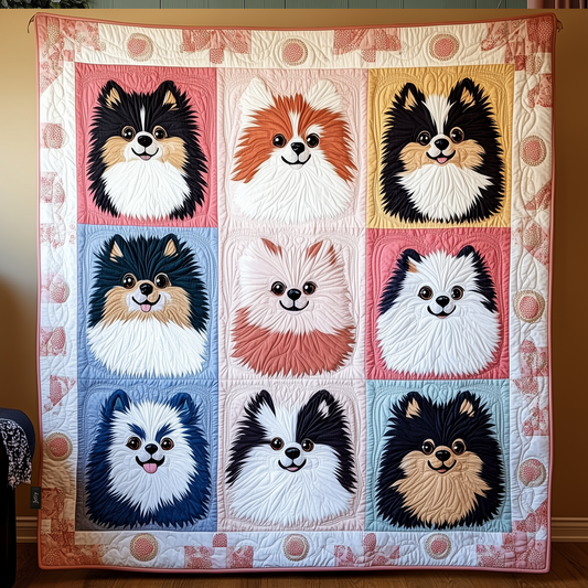 Adorable Pomeranian Quilted Blanket GFTOHD746