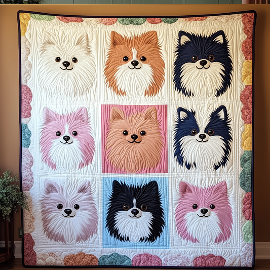 Adorable Pomeranian Quilted Blanket GFTOHD747