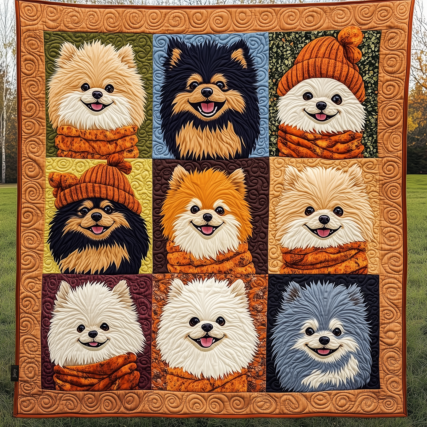 Adorable Pomeranian Quilted Blanket GFTOHD748