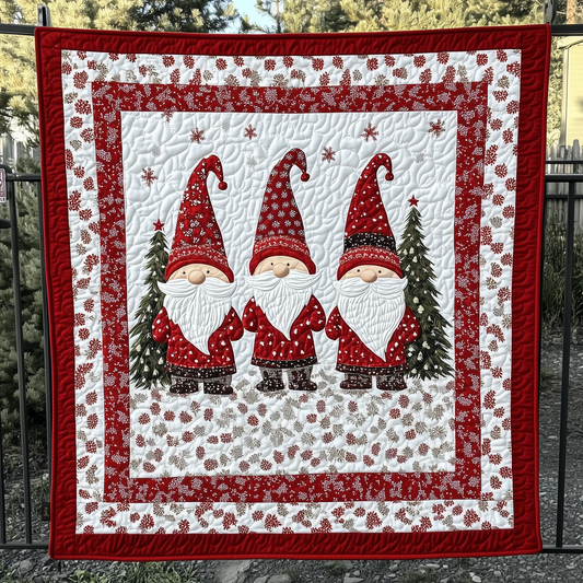 Christmas Gnomes Quilted Blanket GFTOHD784