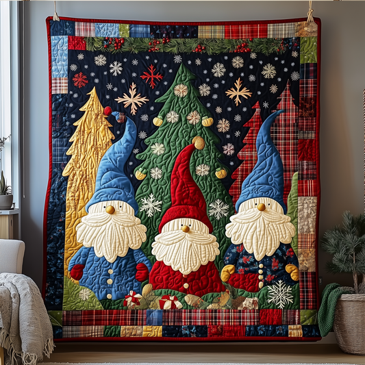 Christmas Gnomes Quilted Blanket GFTOHD790