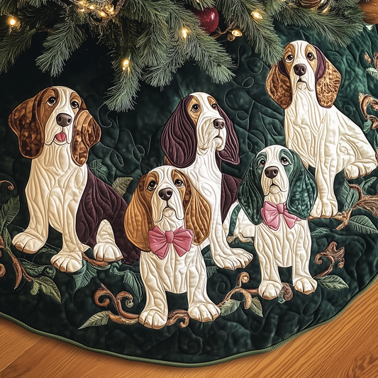 Joyful Basset Hound Quilted Tree Skirt GFTOHD822