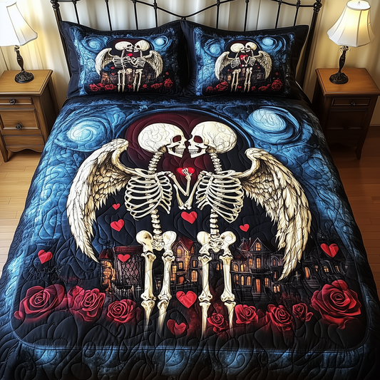 Mystique Skull Couple 3-Piece Quilted Bedding Set GFTOHD893