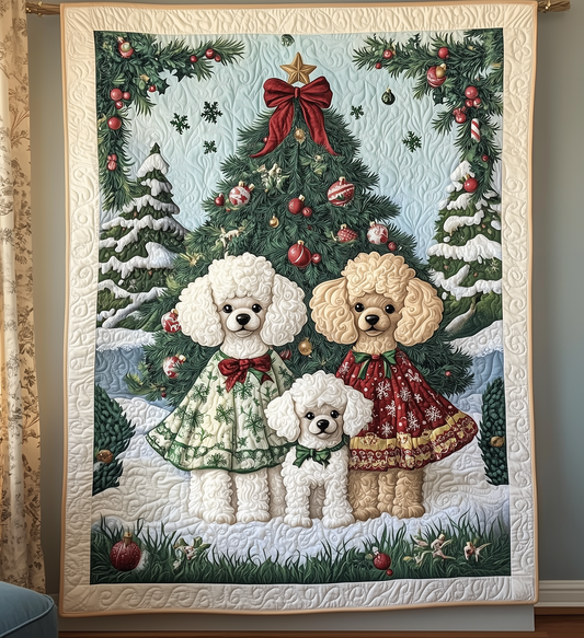 Christmas Poodle Quilted Blanket GFTOMH003