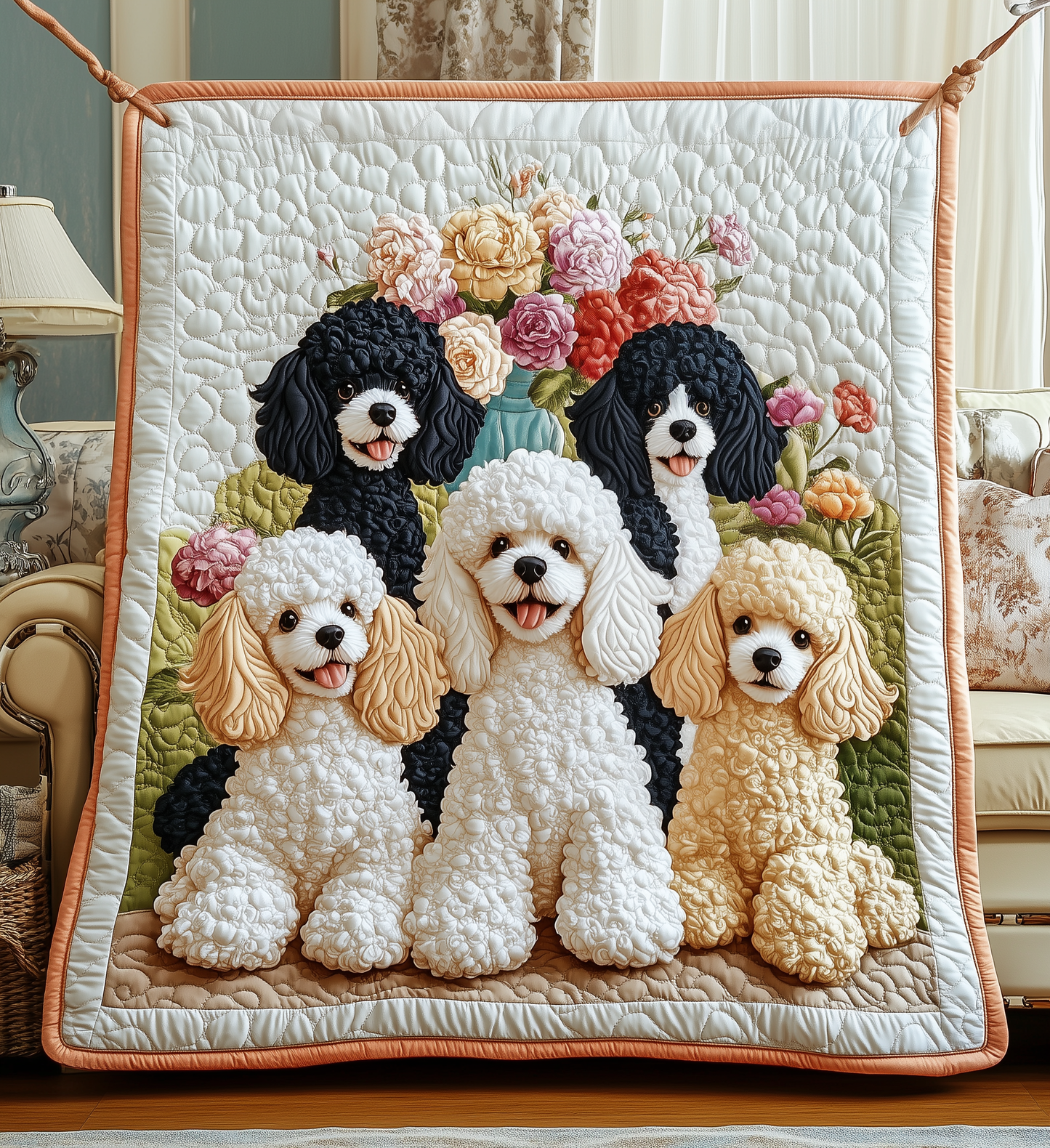 Adorable Poodle Quilted Blanket GFTOMH005