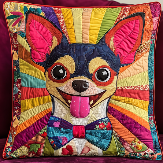 Colorful Chihuahua Quilted Pillow Case GFTONL1067