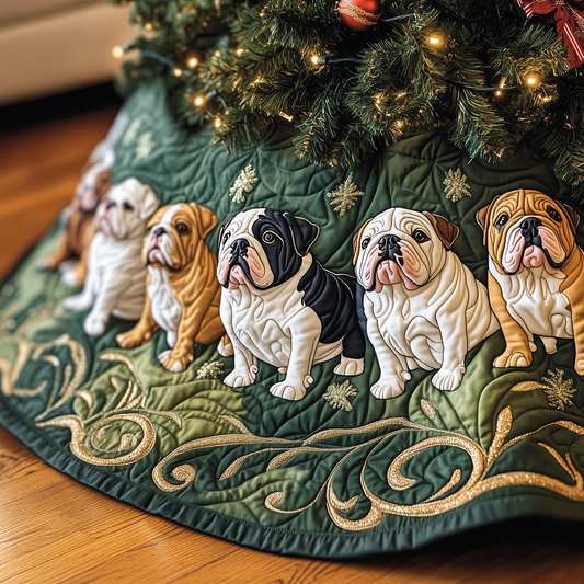 English Bulldog Quilted Tree Skirt GFTONL1075