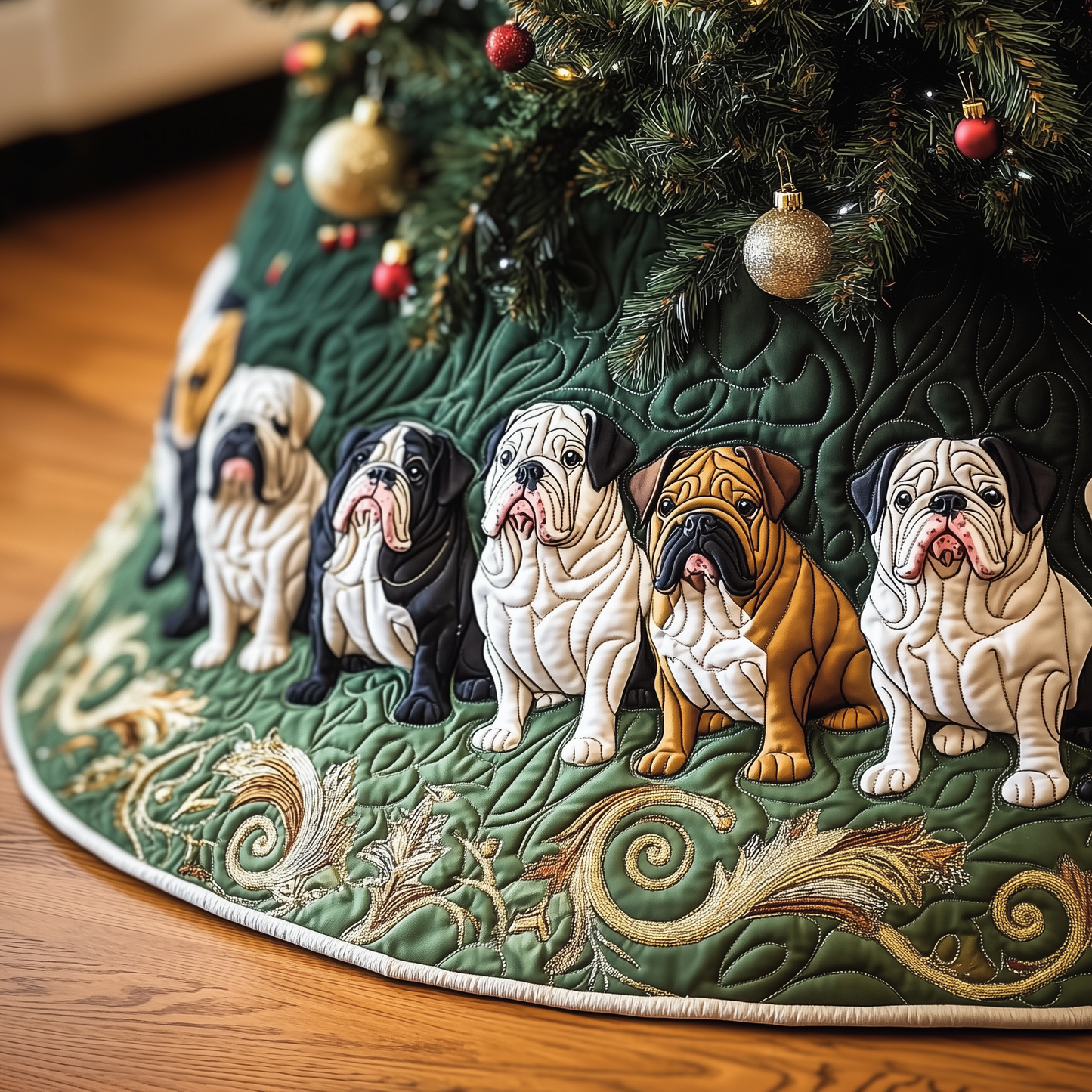 English Bulldog Quilted Tree Skirt GFTONL1079