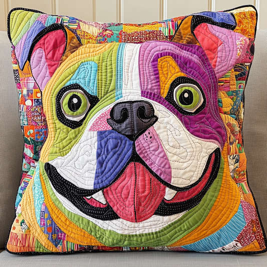 American Bulldog Quilted Pillow Case GFTONL1092