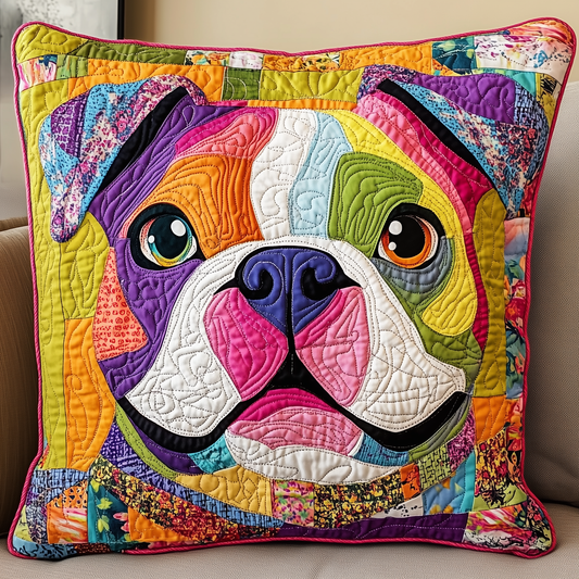 American Bulldog Quilted Pillow Case GFTONL1093