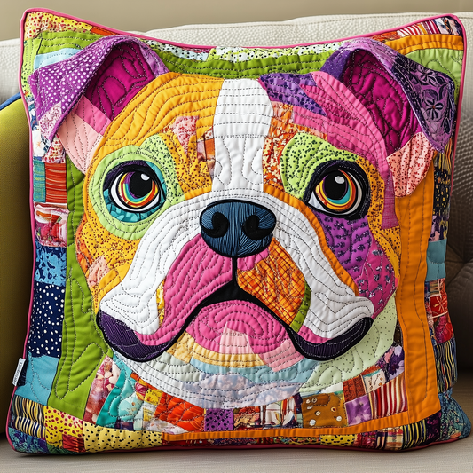 American Bulldog Quilted Pillow Case GFTONL1094