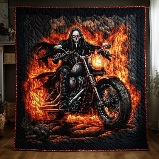 Grim Reaper Skull Quilted Blanket GFTONL1138