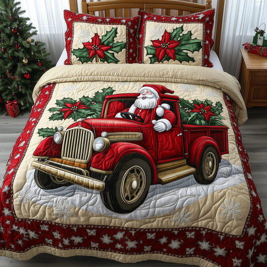 Santa Claus Is Coming 3-Piece Quilted Bedding Set GFTONL1195