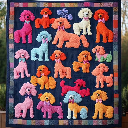 Charming Poodle Quilted Blanket GFTONL1264