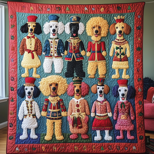 Poodle Nutcracker And Royal Family Quilted Blanket GFTONL1279