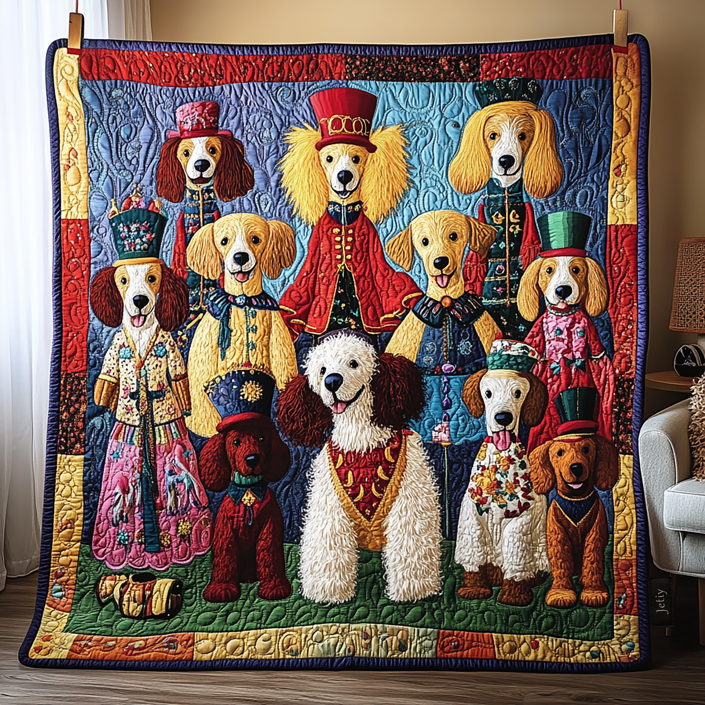 Poodle Nutcracker And Royal Family Quilted Blanket GFTONL1280