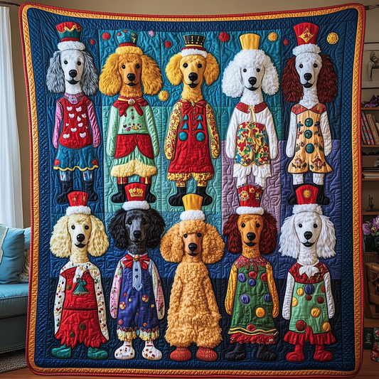 Poodle Nutcracker And Royal Family Quilted Blanket GFTONL1281