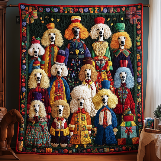 Poodle Nutcracker And Royal Family Quilted Blanket GFTONL1282