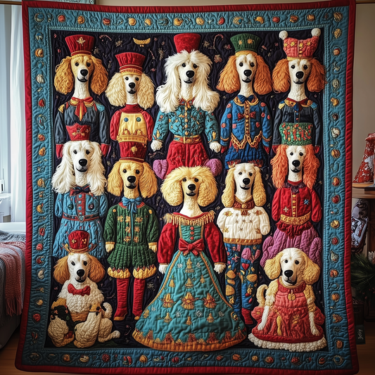 Poodle Nutcracker And Royal Family Quilted Blanket GFTONL1283