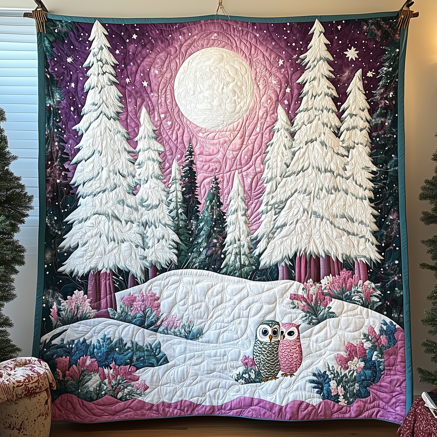 Pink Moonlight Quilted Blanket GFTONL1331