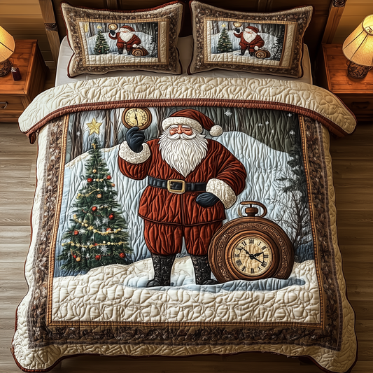 Vintage Santa 3-Piece Quilted Bedding Set GFTONL1400