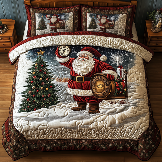 Vintage Santa 3-Piece Quilted Bedding Set GFTONL1405