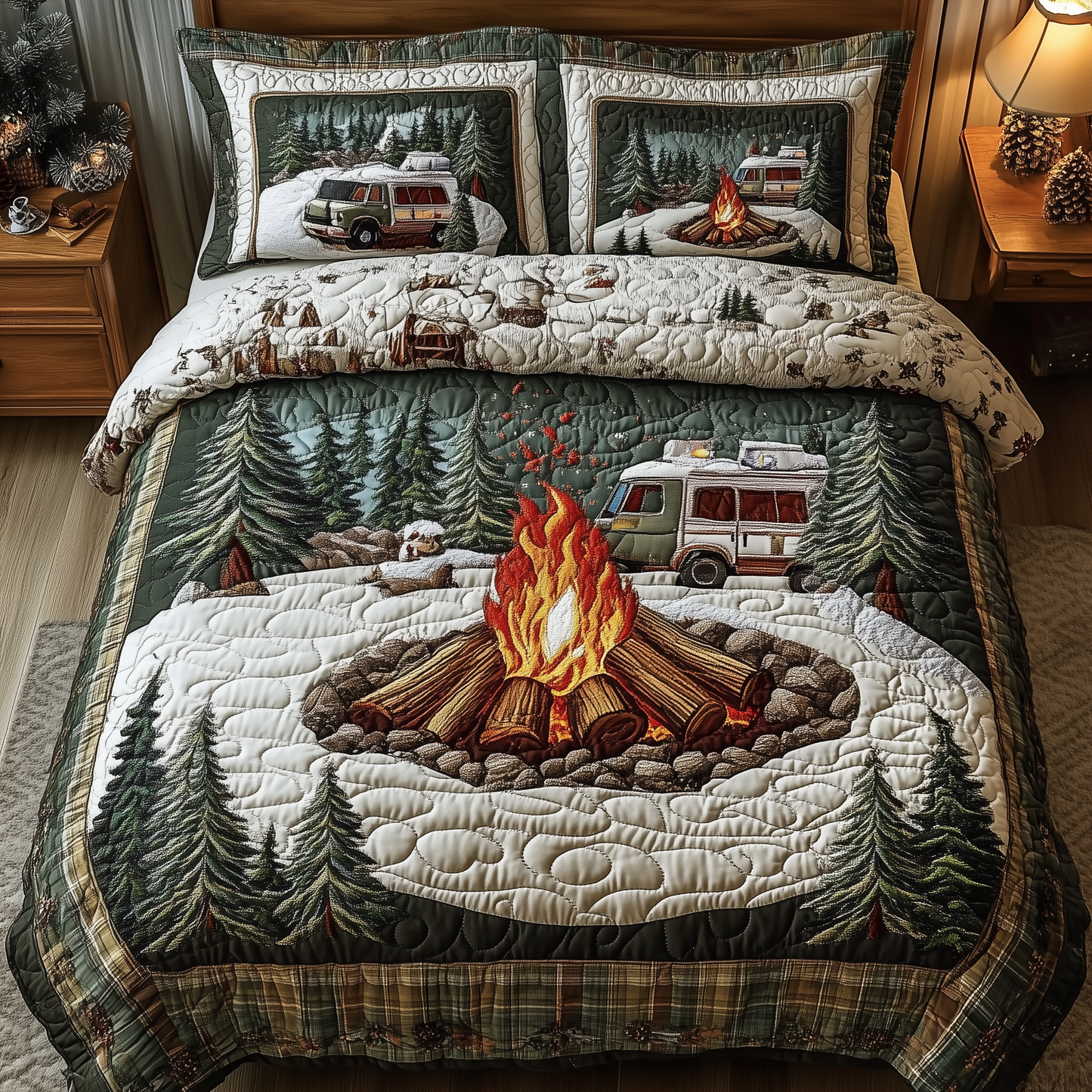 Camping Is My Therapy 3-Piece Quilted Bedding Set GFTONL1435