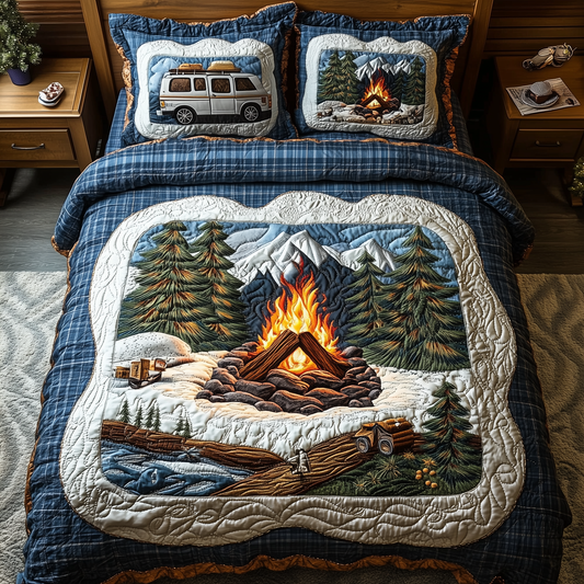 Camping Is My Therapy 3-Piece Quilted Bedding Set GFTONL1438