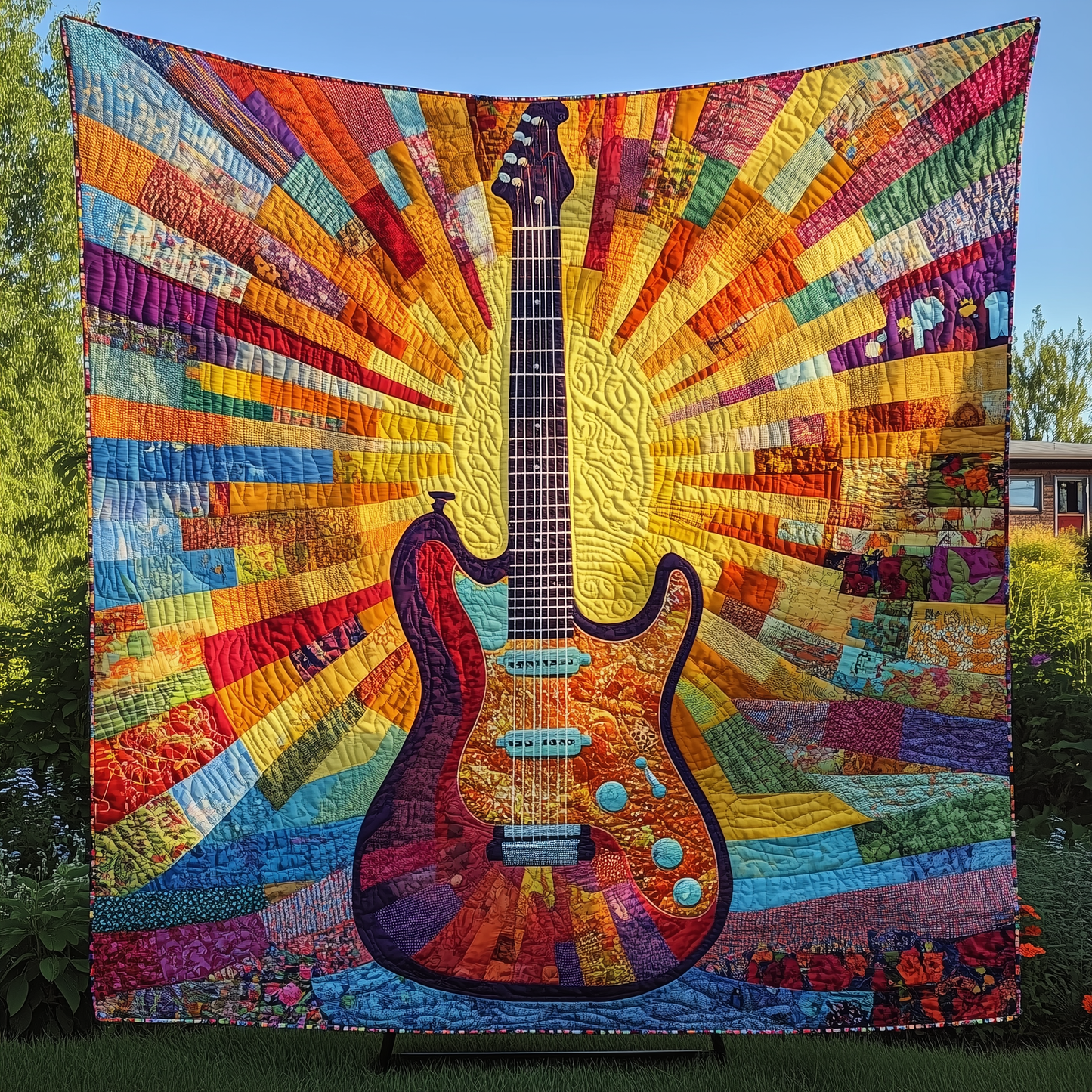 Radiant Guitar Sunshine Quilted Blanket GFTONL144