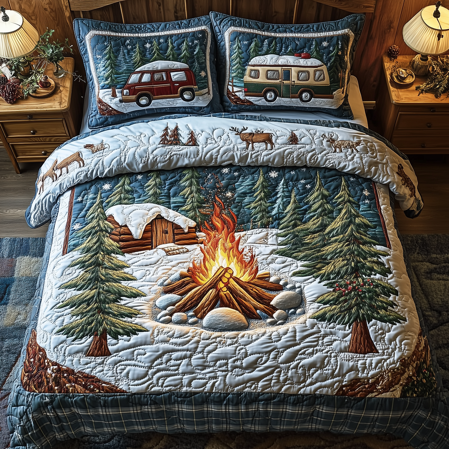 Camping Is My Therapy 3-Piece Quilted Bedding Set GFTONL1440