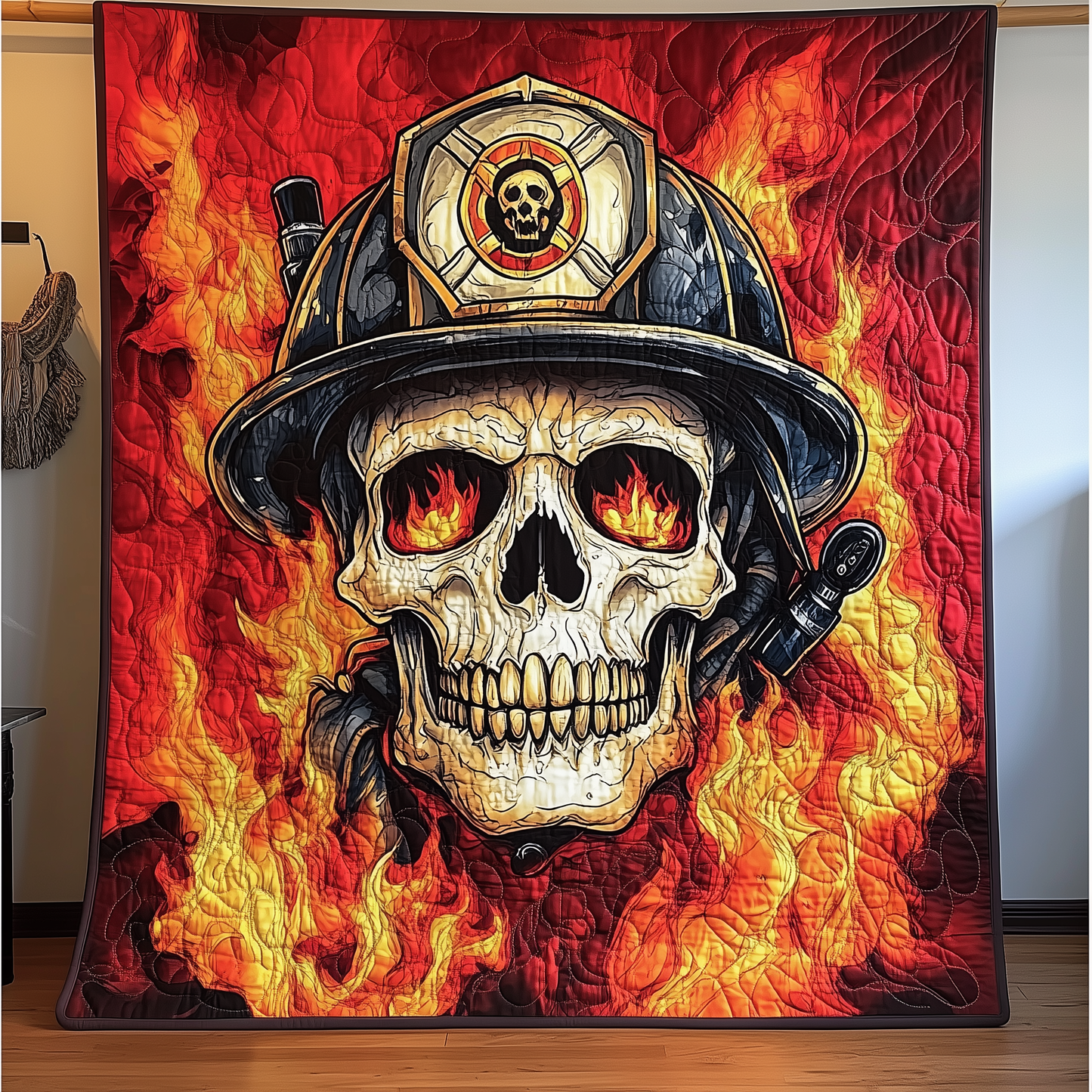 Firefighter Skull Quilted Blanket GFTONL1460