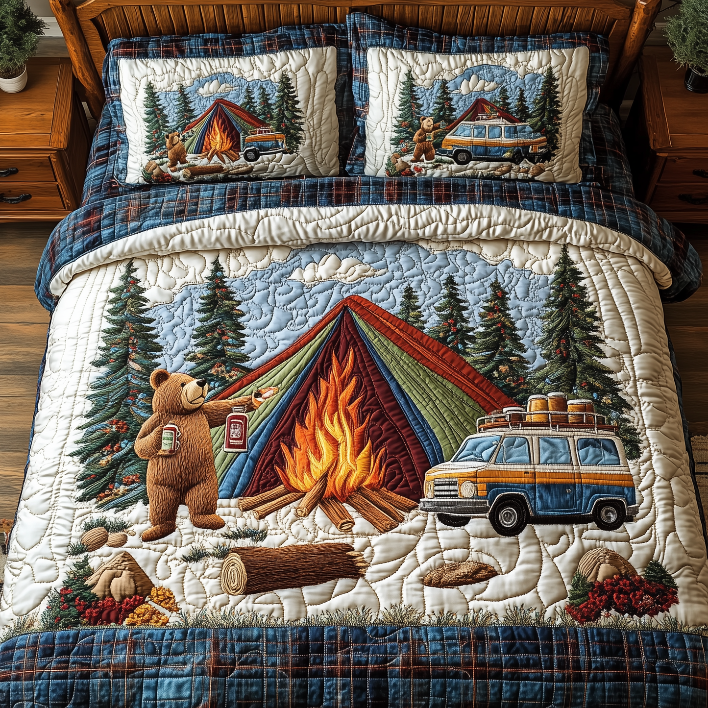 Camp Life 3-Piece Quilted Bedding Set GFTONL1466