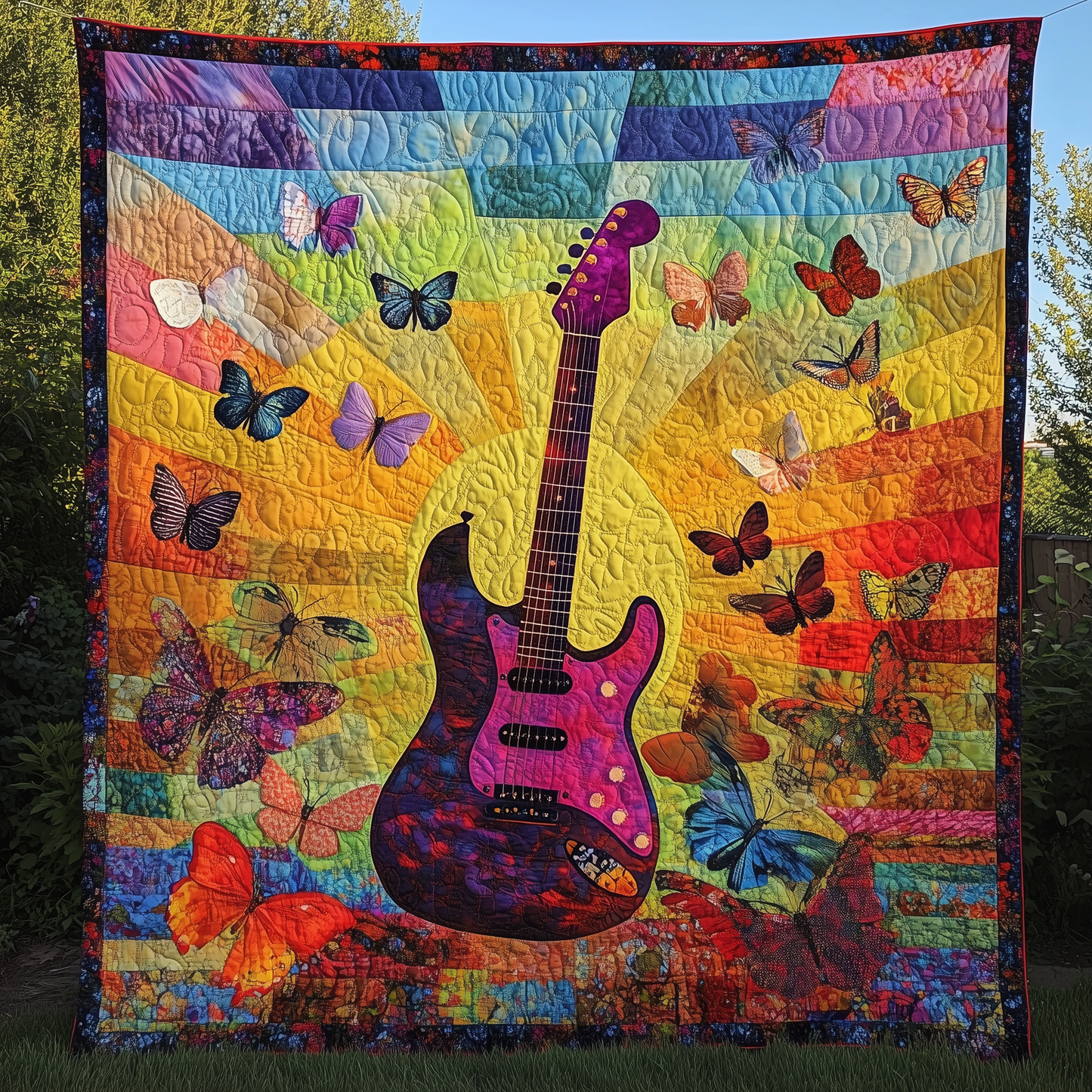 Radiant Guitar Sunshine Quilted Blanket GFTONL147