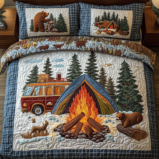 Camping Is My Job  3-Piece Quilted Bedding Set GFTONL1478