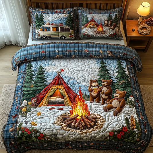 Camping Is My Job  3-Piece Quilted Bedding Set GFTONL1483