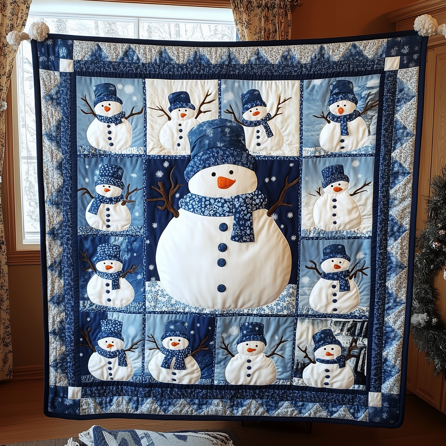 Jolly Frosty Snowman Quilted Blanket GFTONL150