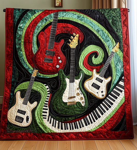 Whirlwind of Melody Guitar Quilted Blanket GFTONL180