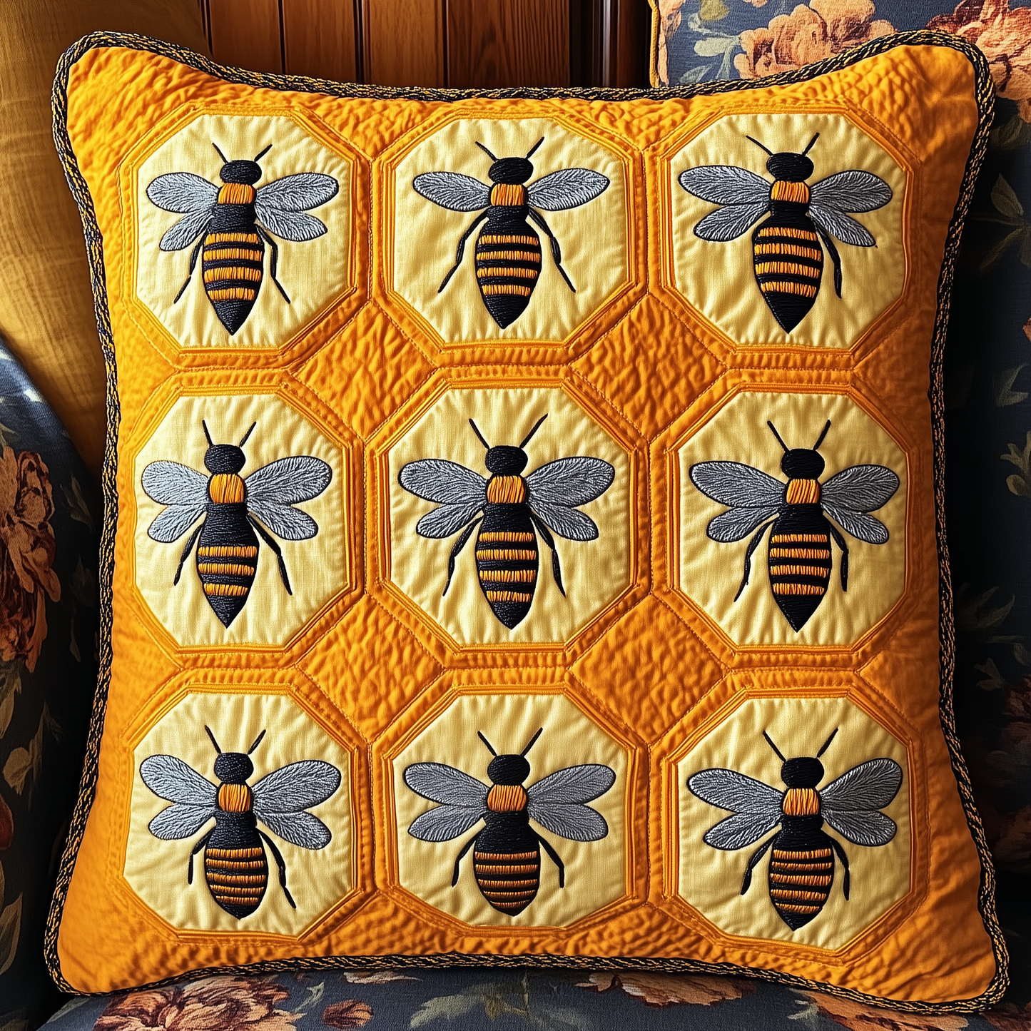 Bee Happy Quilted Pillow Case GFTONL204