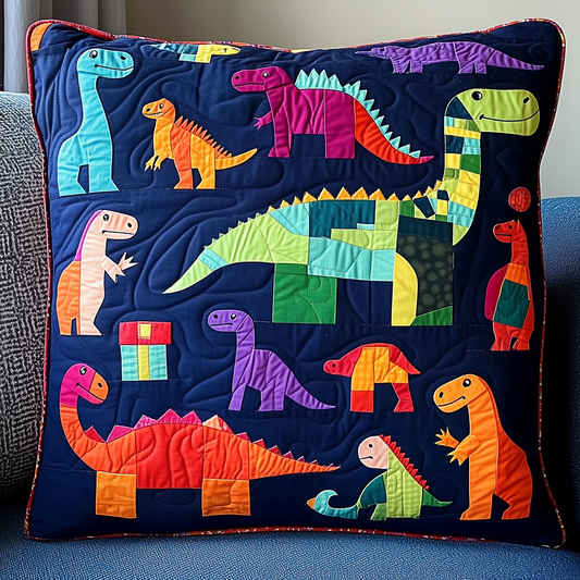 Playful Dinosaurs Quilted Pillow Case GFTONL230