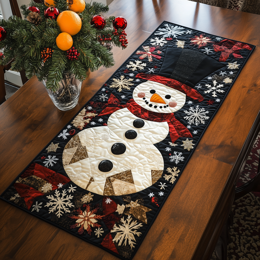 Cheerful Snowman Quilted Table Runner GFTONL247