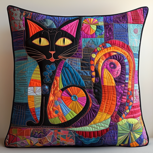 Whiskers In Motion Cat Quilted Pillow Case GFTONL300