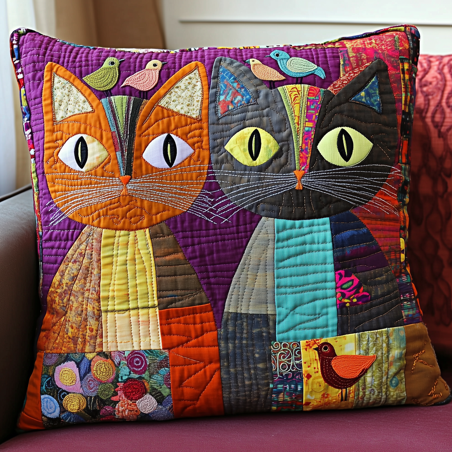 The Odd Cat Duo Quilted Pillow Case GFTONL307