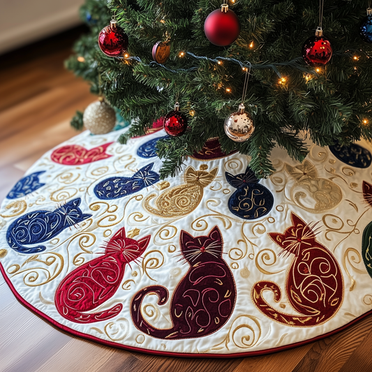 Swirl Cat Quilted Tree Skirt GFTONL400