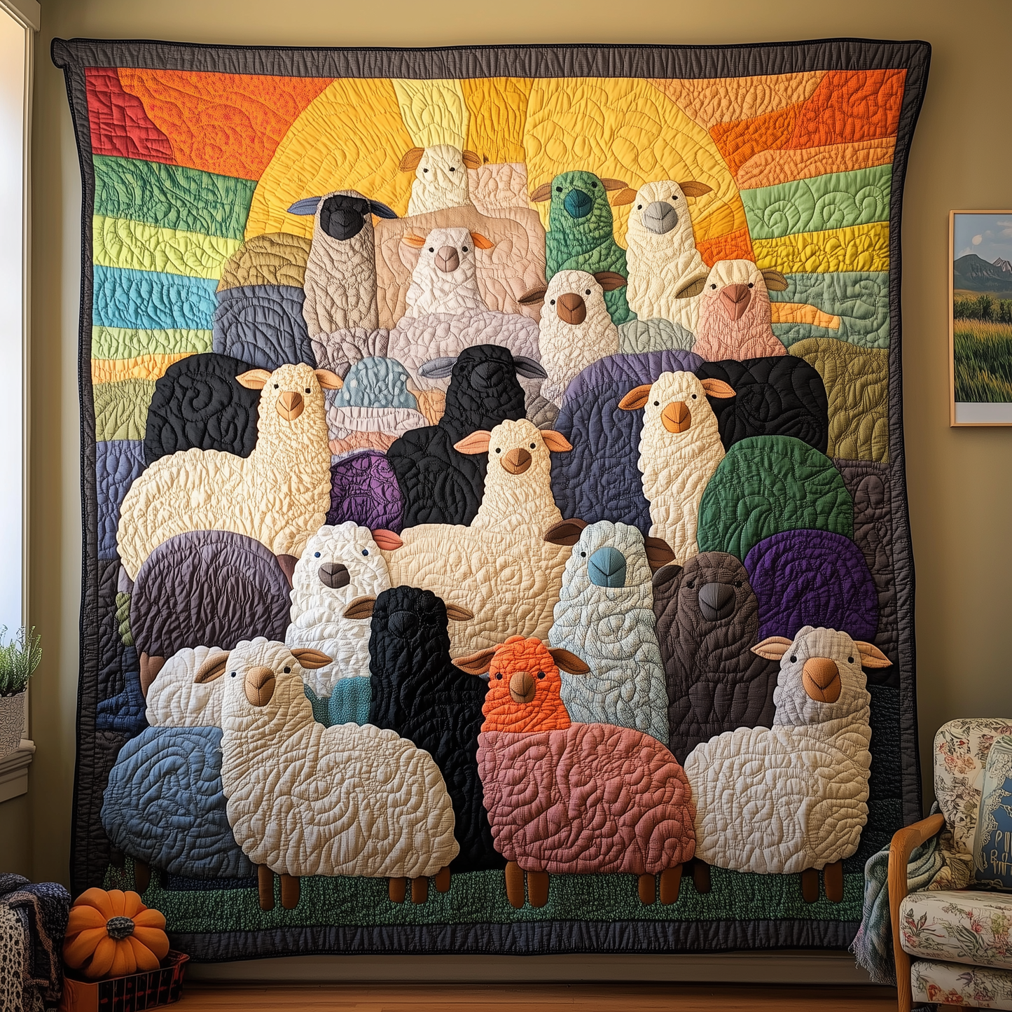 Sheep Parade Quilted Blanket GFTONL446