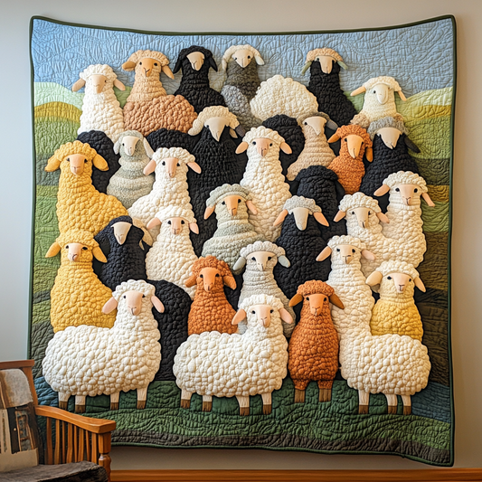 Sheep Parade Quilted Blanket GFTONL448