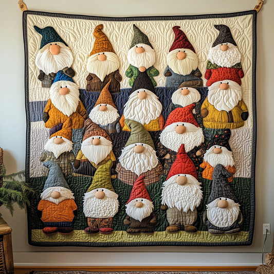 Whimsical Gnomes Quilted Blanket GFTONL452